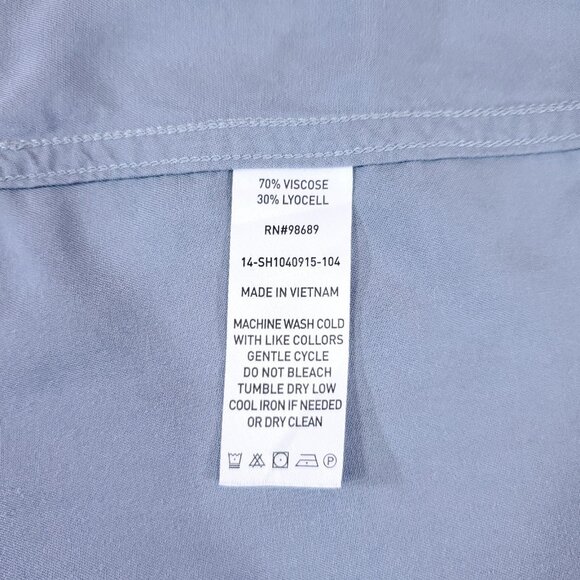 Todd Snyder Mens Size XL Slim Fit Rayon Hollywood Button Up Shirt Steel Blue - Picture 12 of 14